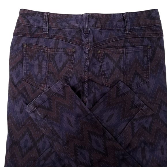 Free People Skinny Jeans Aztec Print Purple Plum Women Sz 28 Stretch Denim Boho - Picture 4 of 7